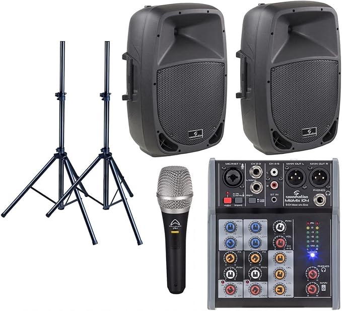 IMPIANTO AUDIO 400 watt COMPLETO PER KARAOKE DJ LIVE CASSE MIXER