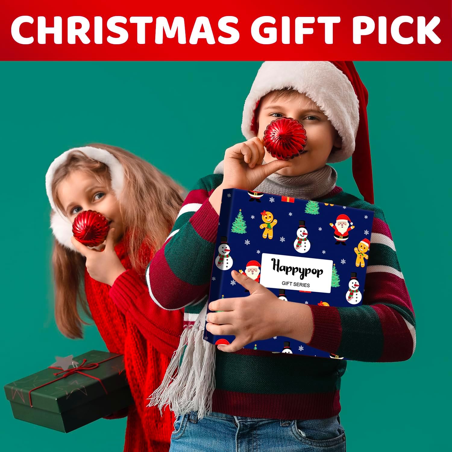 HAPPYPOP Christmas Dinosaur Xmas Gift- Little Elf Socks for Adults Kids with Greeting Card - Image 3