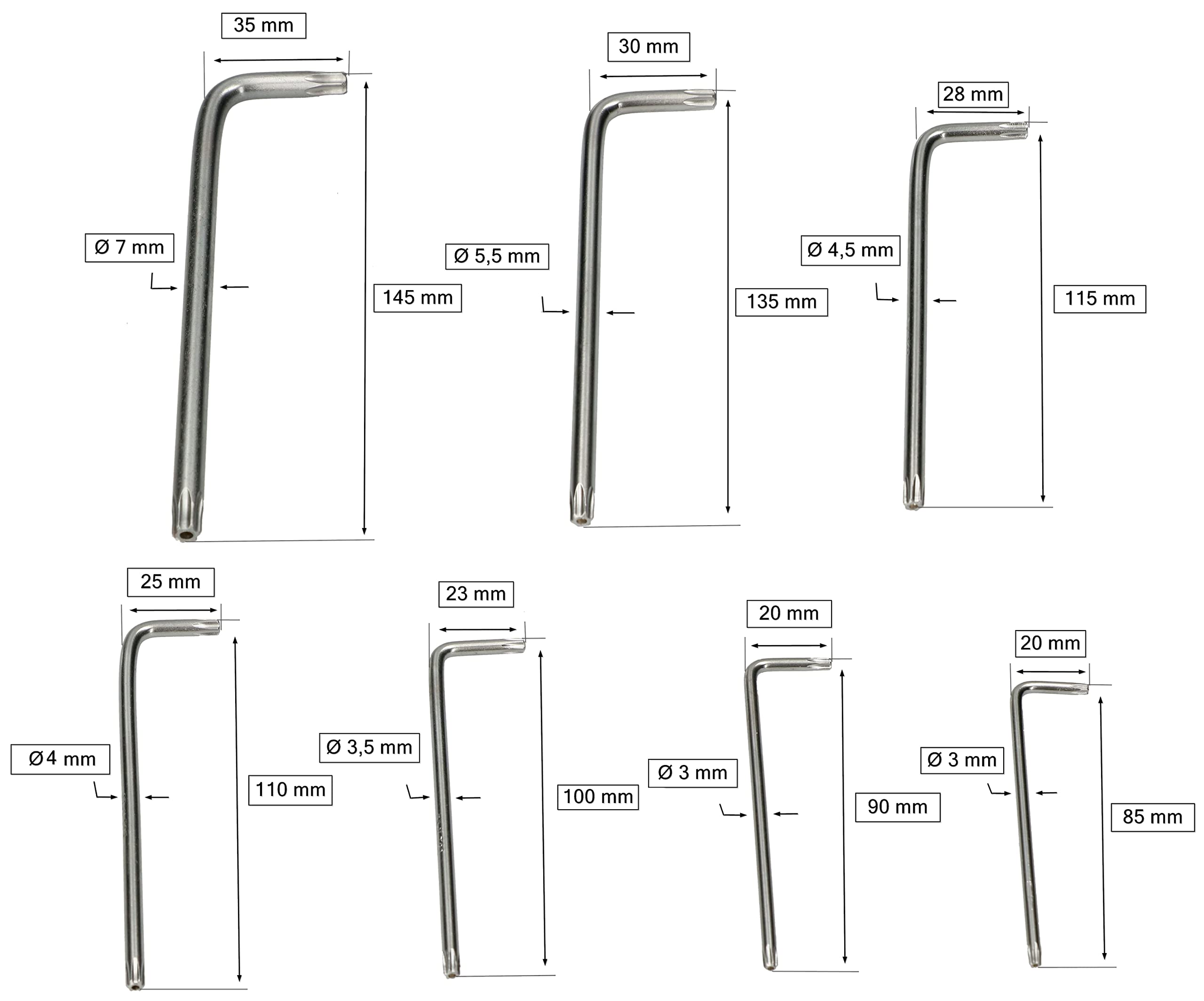 BETA Set Di 8 Chiavi A Chiave Angolate Per Viti Torx - Foto 9