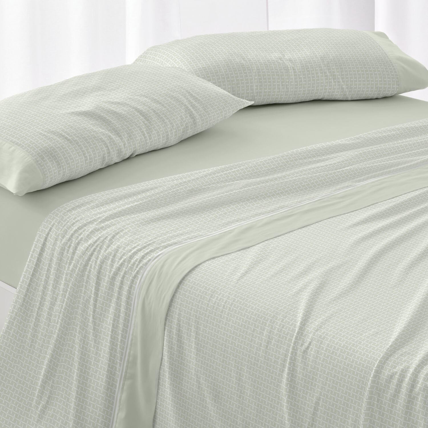 Burrito Blanco | Juego de sábanas | Cama de 180cm. (+Medidas Disponibles) | Diseño 540 | Color Oliva (180x190/200cm.)
