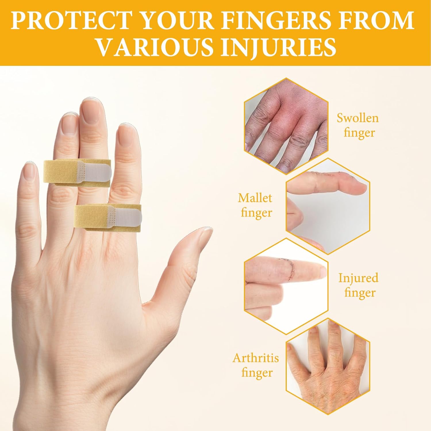12 PCS buddy straps for fingers,Reusable tape finger bands straps for Injured Fingers, Kids & Adults,Support for Sprains, Bruises, Swelling,Comfortable Protection
