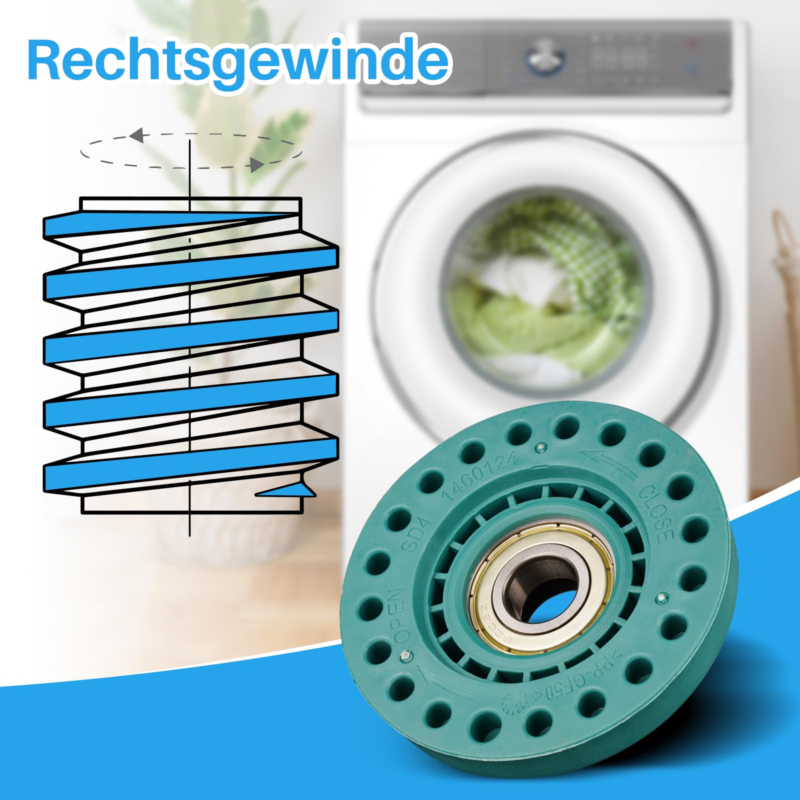 Roulement pour AEG Electrolux Zanker Zanussi 407143096/3 Kit de roulements pour machine à laver à chargement supérieur gauche droite