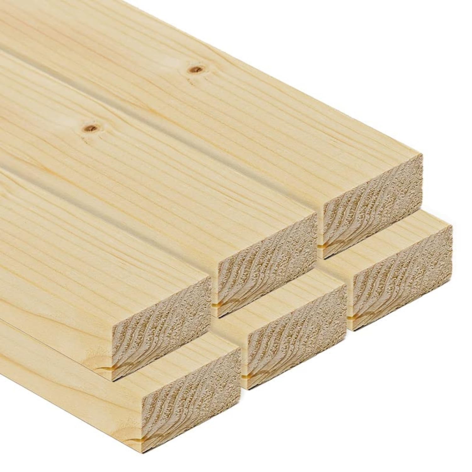 TWE Listelli Legno Massello Abete x 3 Metri Piallati su Quattro Lati con Smusso su Spigoli Made in Italy Confezione da 6 pz (20x40) mm