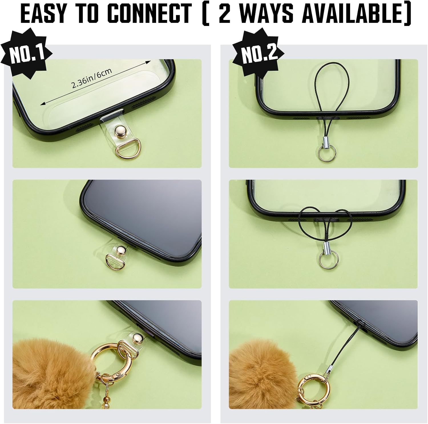 BEEFLYING Crystal Bead Phone Bracelet Strap, Cellphone Bow Charms Wristlet Lanyard for Women, Kawaii Charm Pendant Wrist Strap for Camera Bag Accessories - Image 6