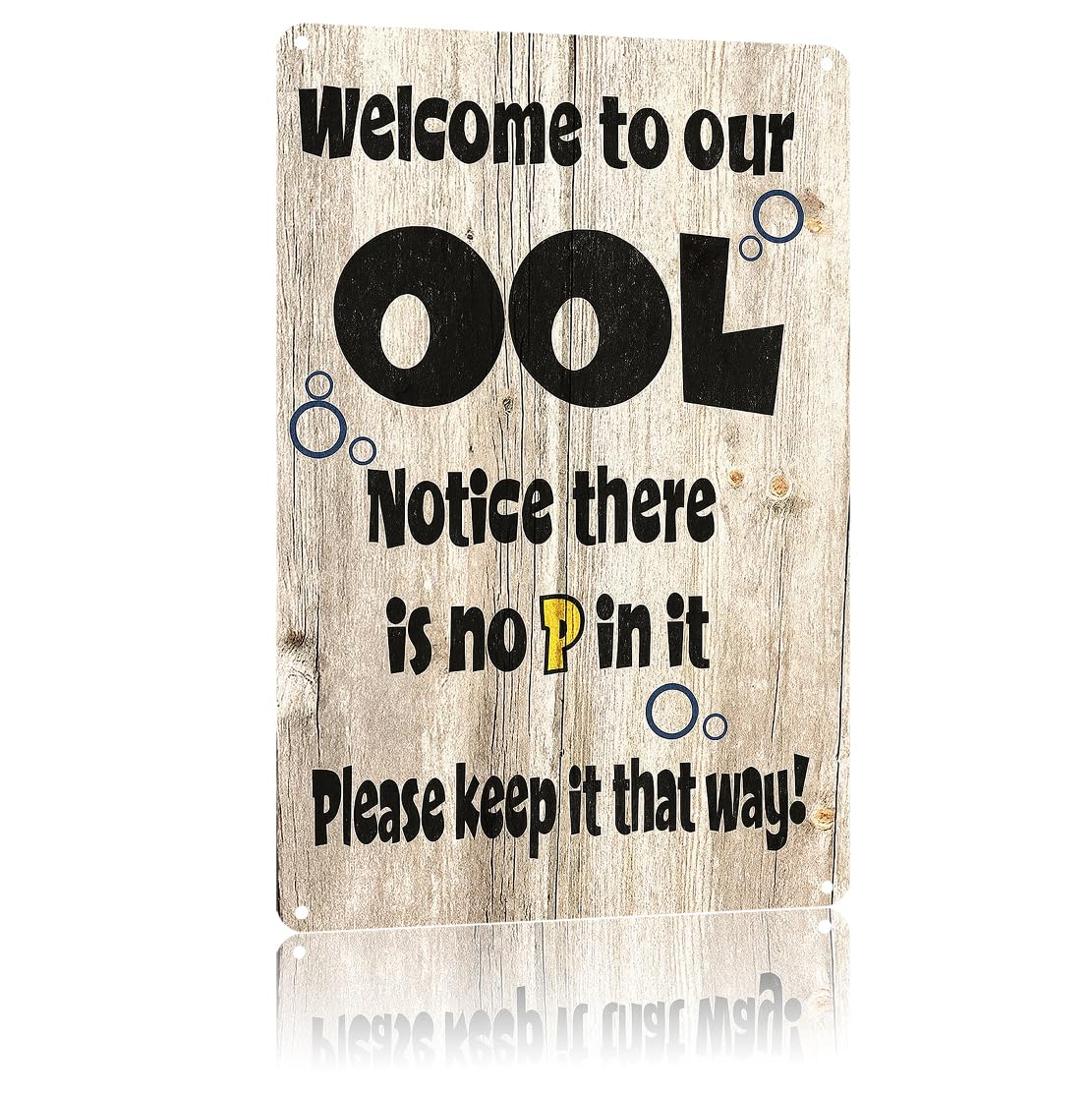 KWQDOZF Funny Metal Signs Posters Pool Sign Wall Art for Yard Outdoor Lawn Garden Home Decor 8X12inch