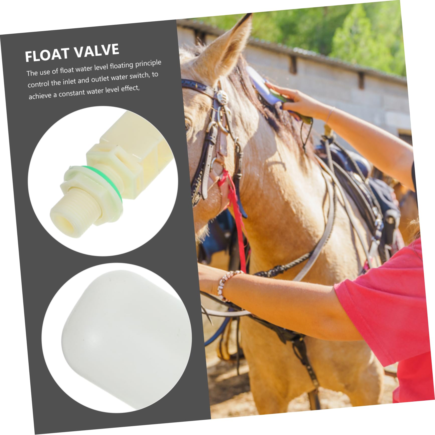 YARNOW Flotador Cisterna de Plástico 2piezas, Válvula de Flotador para Bebederos Automáticos de Oveja y Cabra, Agua Limpia y Sanitaria en Granja Color Aleatorio