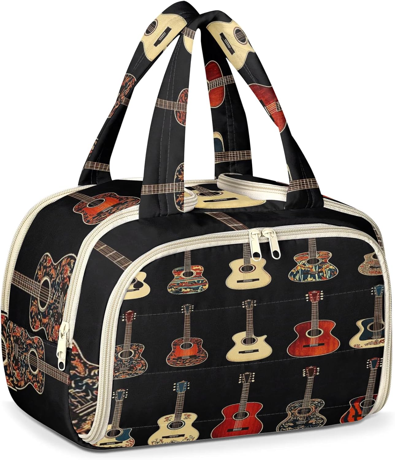 TropicalLife Retro Guitar Puffy Travel Toiletry Bag