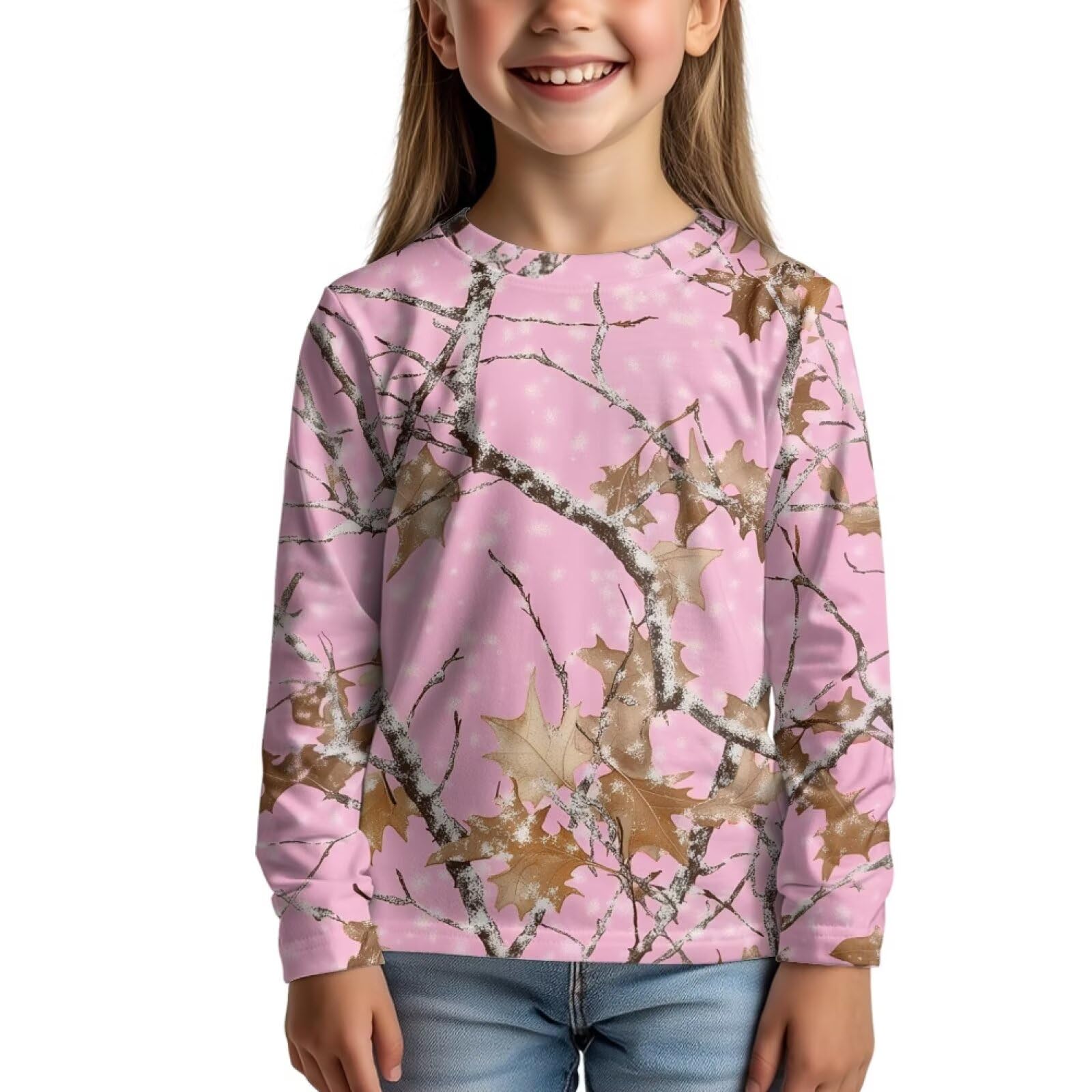 Kids Boys & Girls Long Sleeve Crewneck T-Shirts 3T-14Y Soft Fall Active Tops Casual Basic T-Shirt for Daily Wear