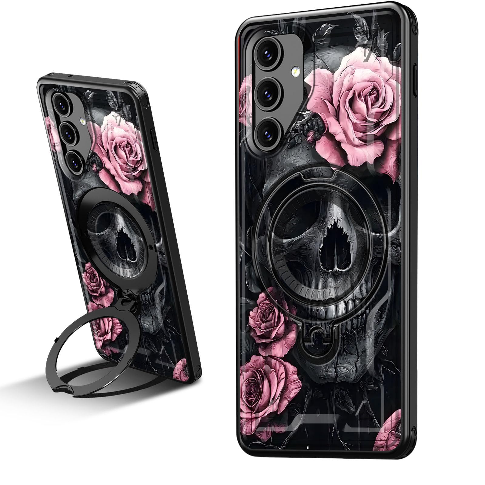 FXIANGWL for Samsung Galaxy A15 5G Case with 360 Degrees Rotating Ring Bracket, Double Shockproof Camera Convex Edge Design Protection for Meeting or