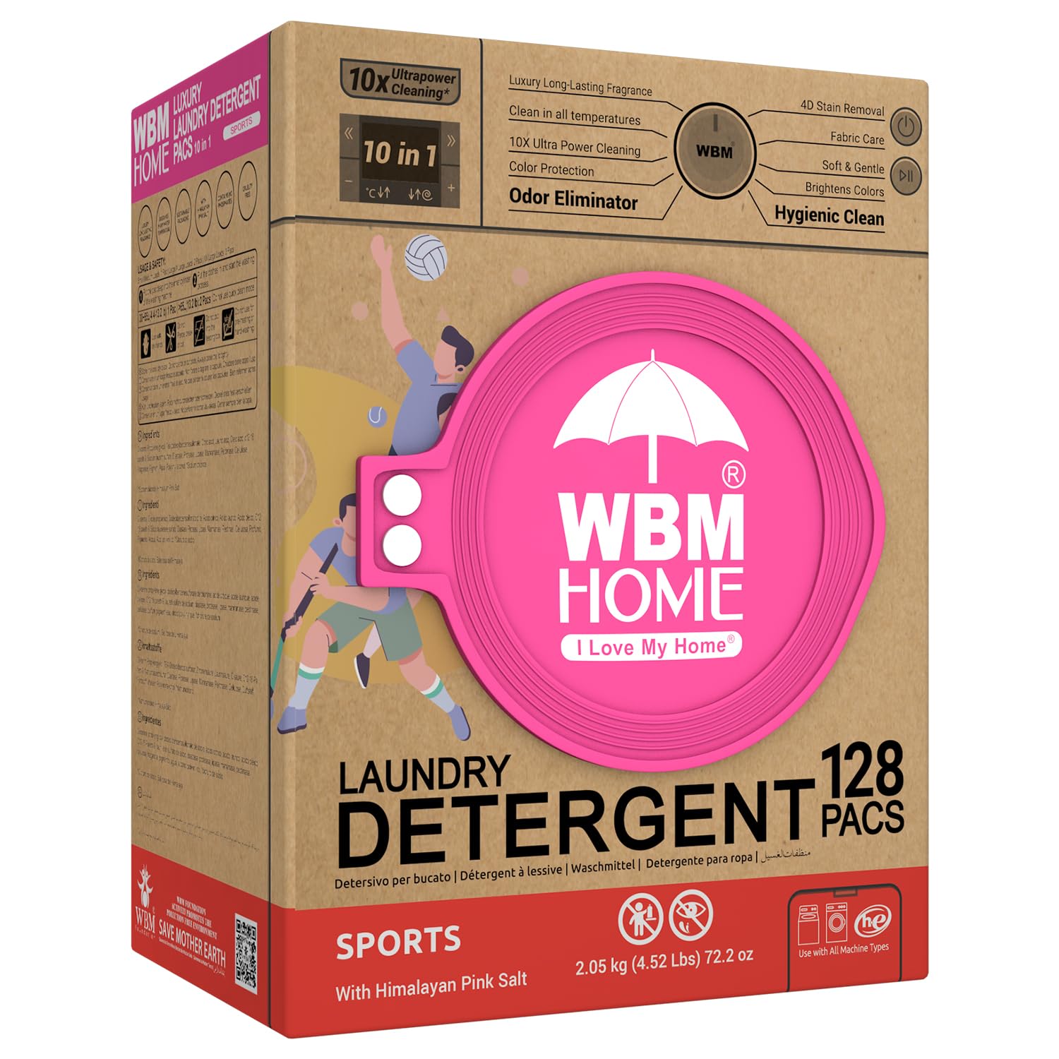 Laundry Detergent Pods, Autumn Scent – 128 Pods in Recycleable Packaging for 10x Ultra Power Cleaning, Odor Defense for Activewear & Sports Shirts