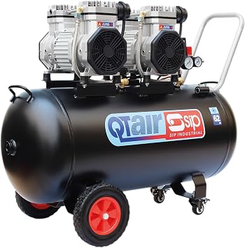 SIP QT Air Compressor Ultra Low Noise Oil-Free Direct Drive, 230V 100L 3hp 2.2kW 116psi 8 Bar 16CFM