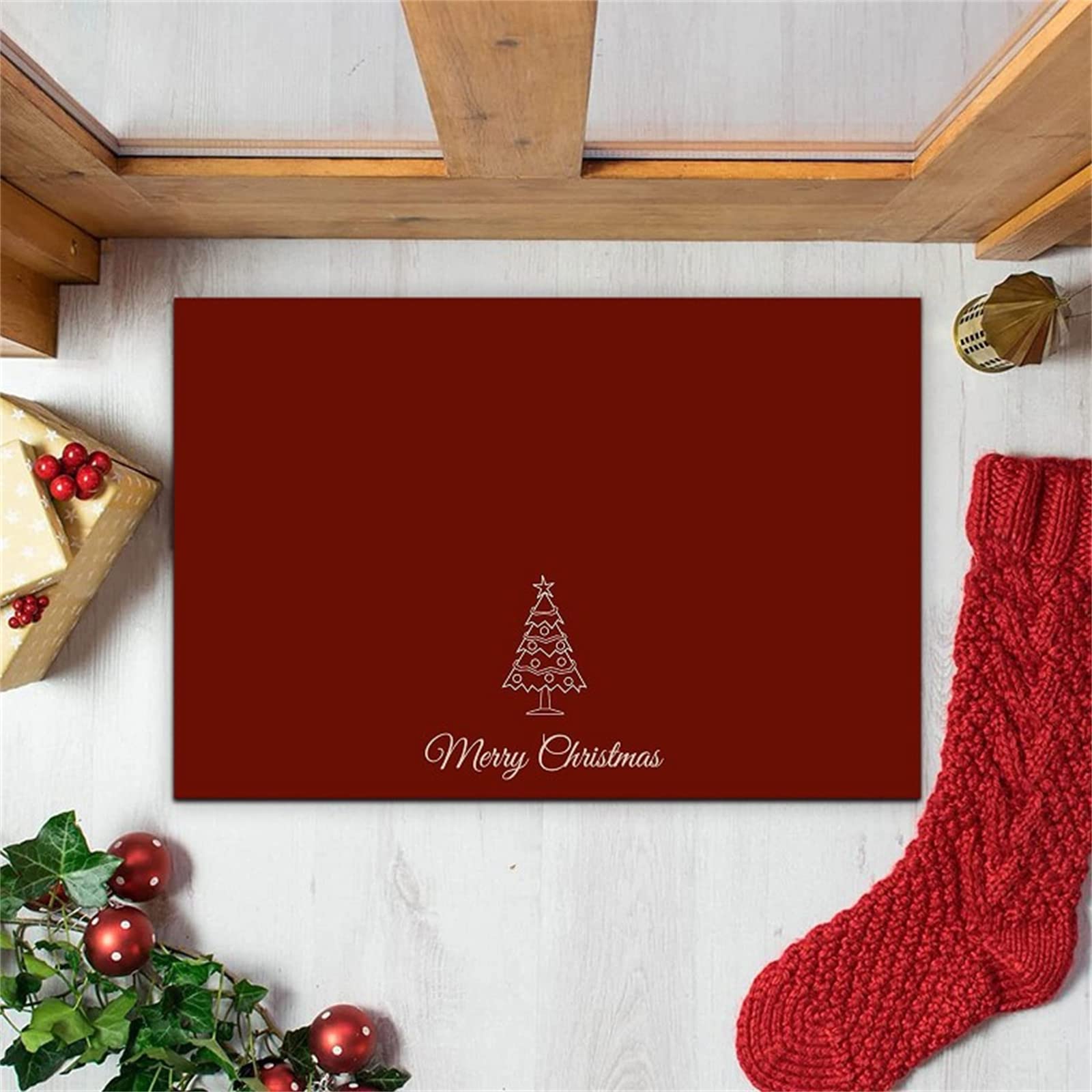Décor de Noël magique avec ce tapis de bienvenue chaleureux