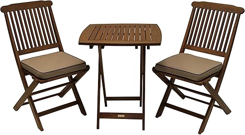 Outdoor Interiors Eucalyptus - Juego de muebles para exteriores (3 piezas, incluye cojines)