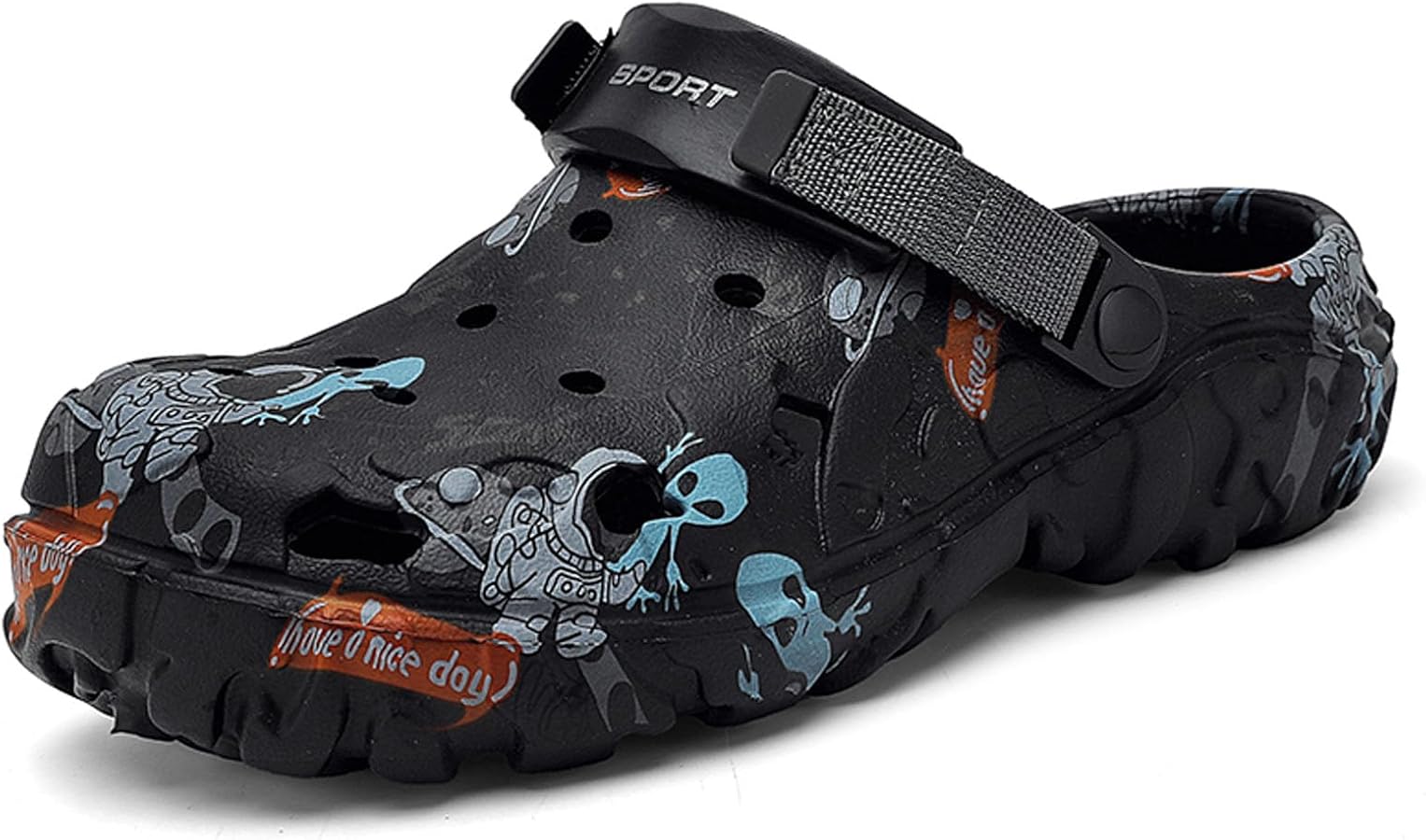 Spyder Mens Outdoor Sport Clogs Black Grey Blue Mesh Adjustable Strap Size 9 NWT Amazon.com | ihinzry Men main image 2