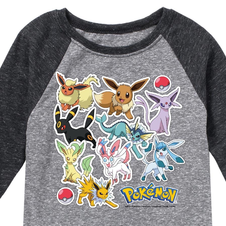 HYBRID APPAREL - Pokémon - Eeveelution Stickers - Toddler & Youth Crewneck Fleece Sweatshirt3