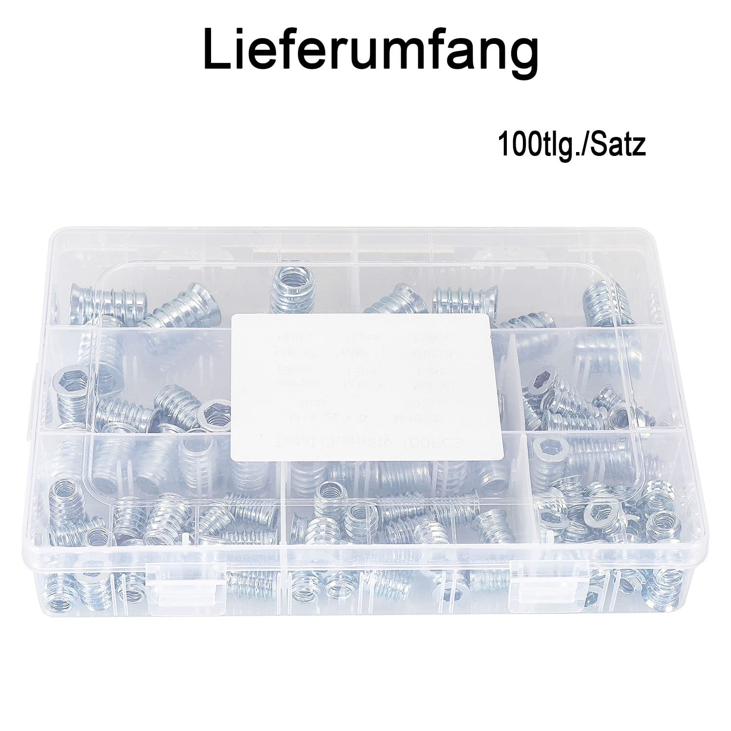 DAZZLEEX Tuercas de Dientes Interiores y Exteriores de Acero al Carbono M6/M8/M10, utilizadas en instalación combinada de Muebles de Madera, 100 Uds.