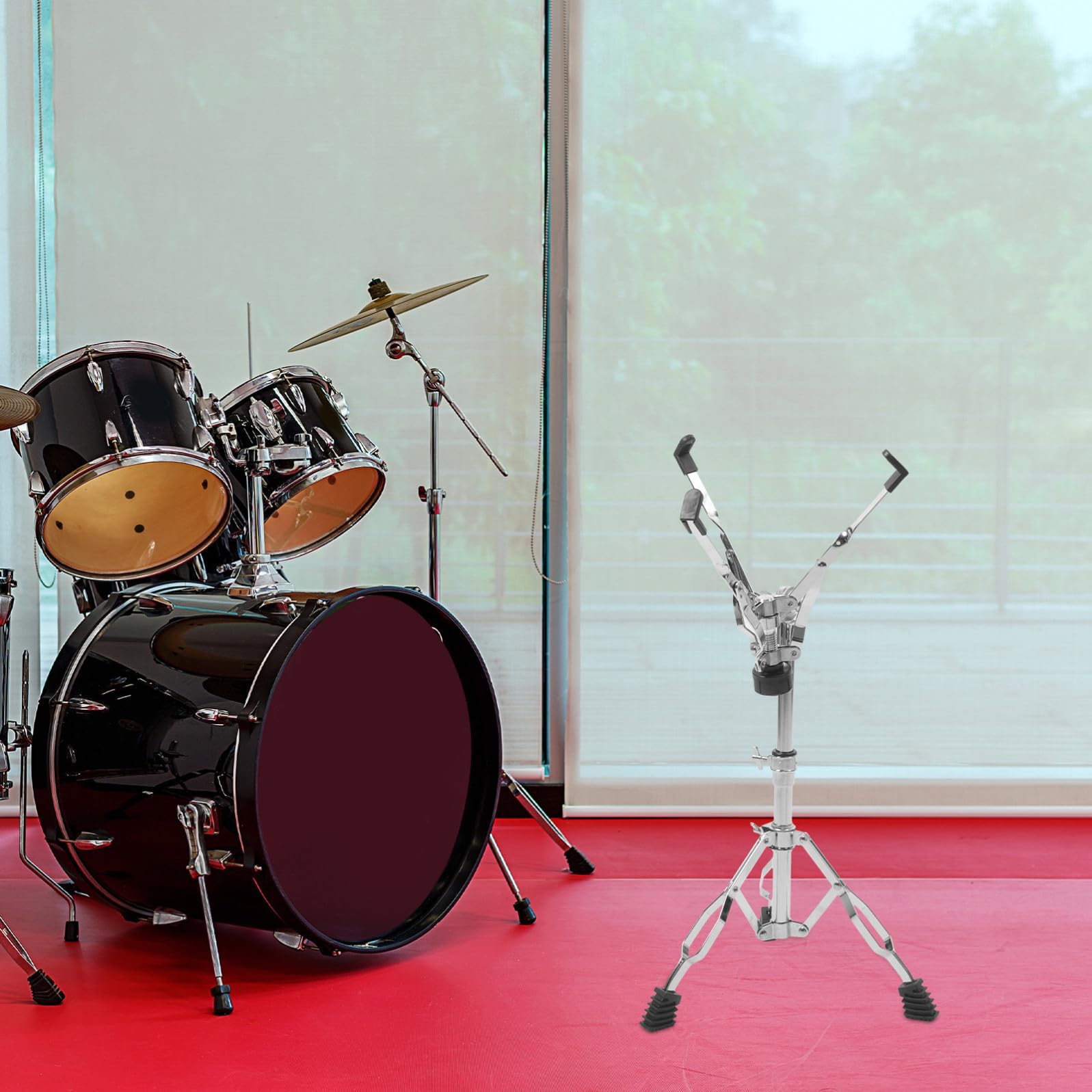 VILLCASE Snare Drum Ständer aus Metall, Verstellbar, Stabil für Jazz Drum