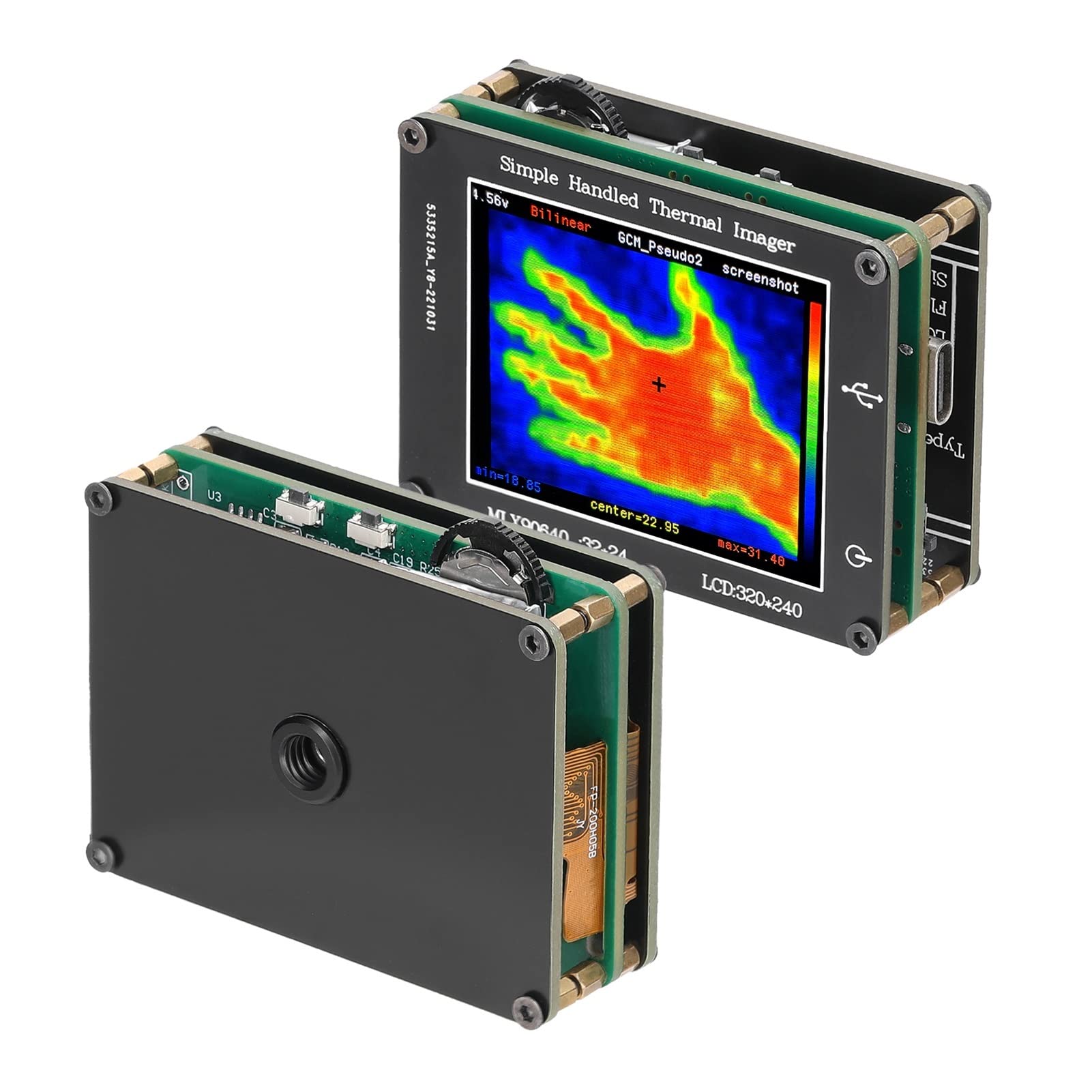 Cámara Térmica Cámara termográfica de mano con sensor infrarrojo Cámara de imágenes con resolución de 240 * 320 LCD de 2,0 pulgadas Prueba de temperatura de -40 ℃ a 300 ℃ de alta resolución