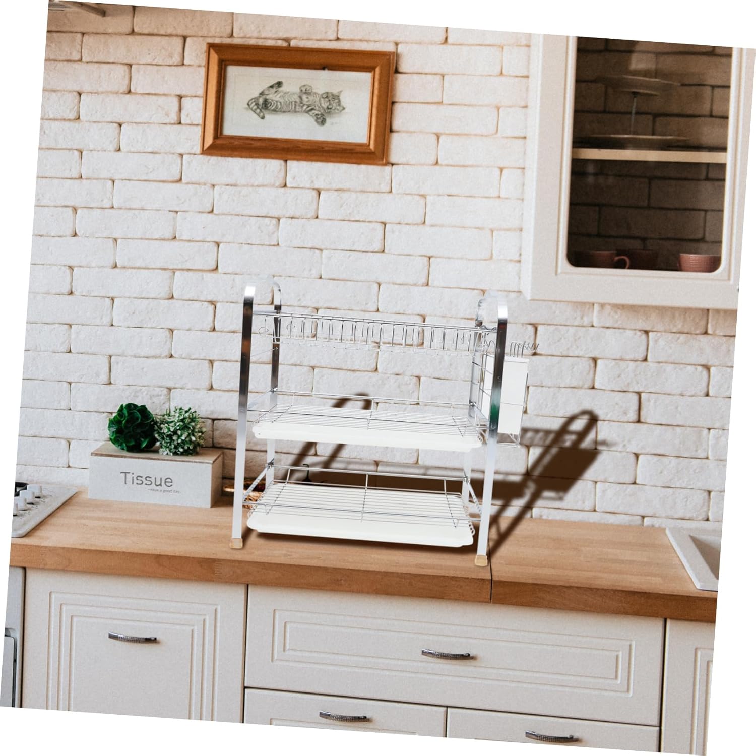 Zerodeko Elegant Kitchen Dish Rack Dish Draining Rack Corrosion Easy Clean Random Style