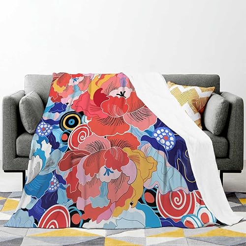 Miniatura 2 de Blanket Throws Clearance Multicolor Flower Mantas Personalizadas Decorative 60inch X 70inch