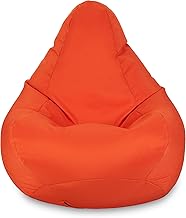 Loft 25 – Pouf poire pour gamer, pour extérieur et intérieur, résistant à l’eau, design ergonomique pour le soutien du corps, durable et confortable (pouf, orange)