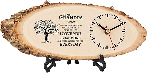 BeauGift Regalos para abuelos, reloj de madera, regalos de cumpleaños para el abuelo de parte del nieto, el mejor abuelo de la historia, regalos