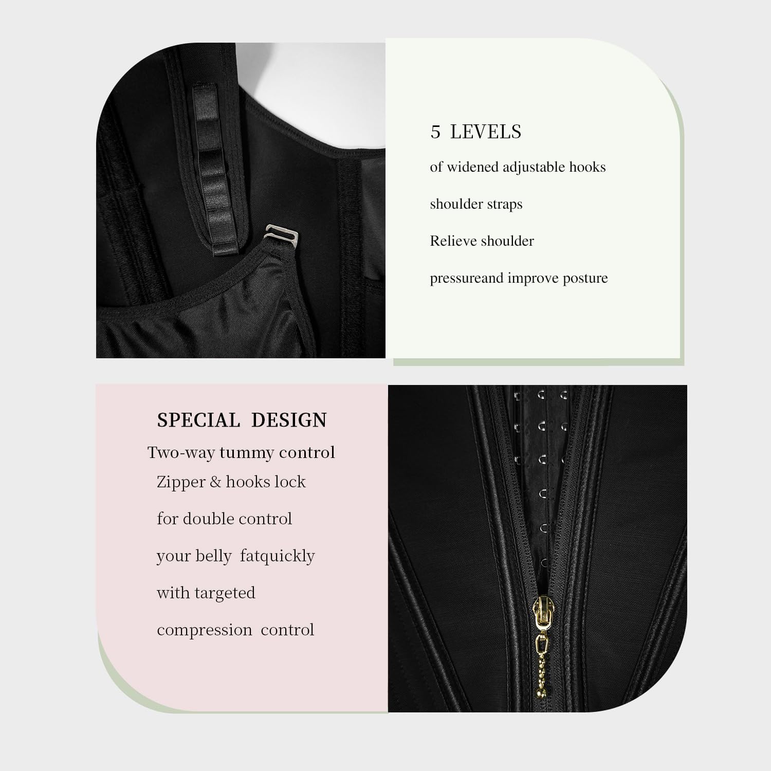 Waist Trainer for Women, Tummy Control Sports Girdle, Workout Body Shaper with Adjustable Shoulder Strap - Image 6