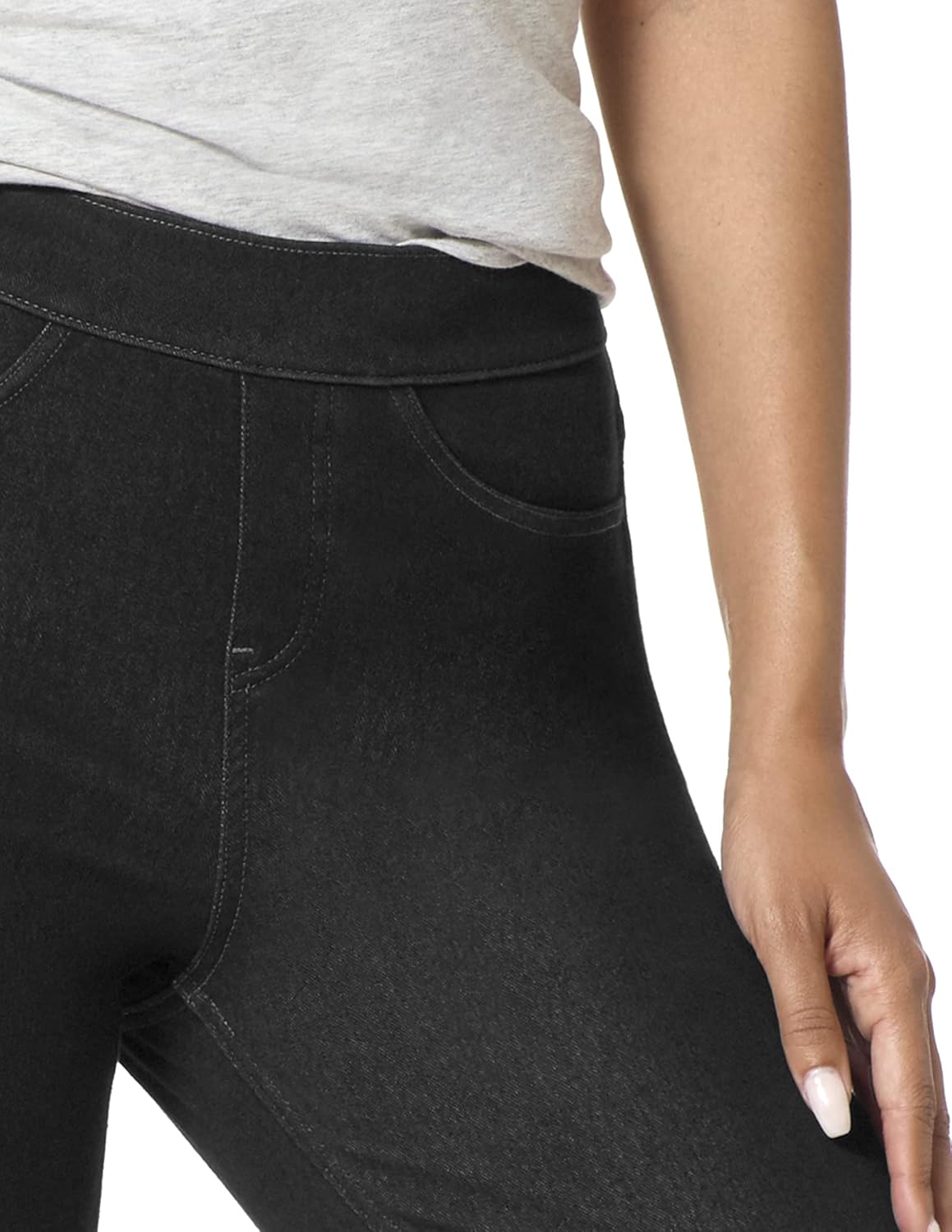 HUE Womens Essential Denim Leggings - Image 3