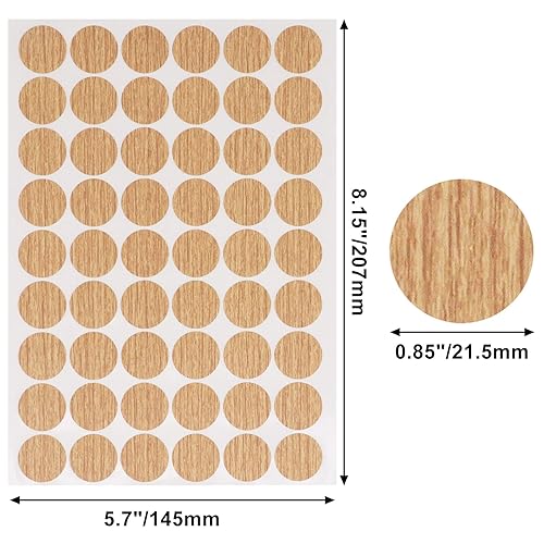 Miniatura 2 de 216 calcomanías para tapas de tornillos, autoadhesivas, para agujeros de tornillos, a prueba de polvo, para armarios de muebles, 0.83 pulgadas de