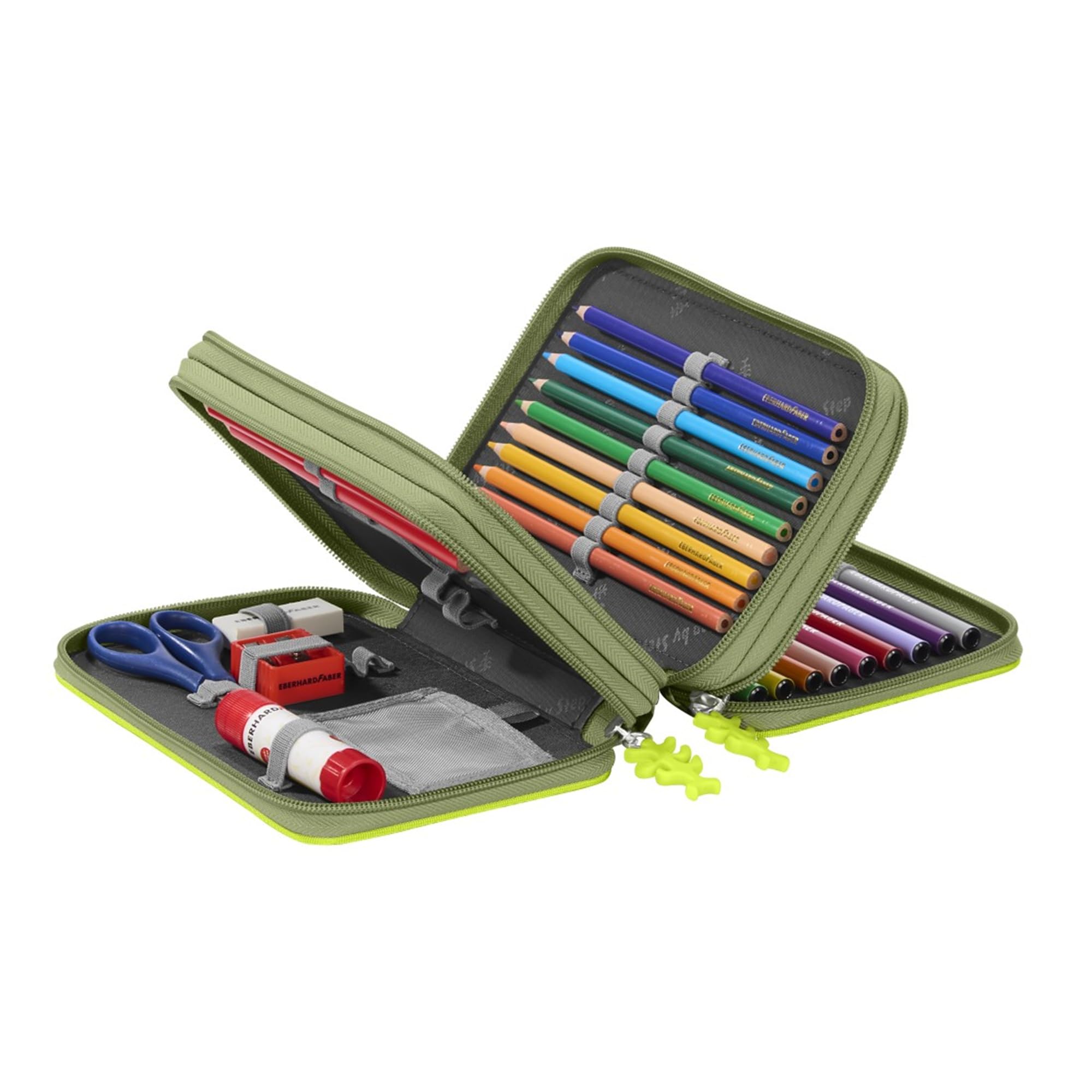 Step by Step Astuccio XXL "Dino Torex", 43 pezzi, verde, design Dino, con utensili da scrivere, per ragazzi a partire dal 1° grado