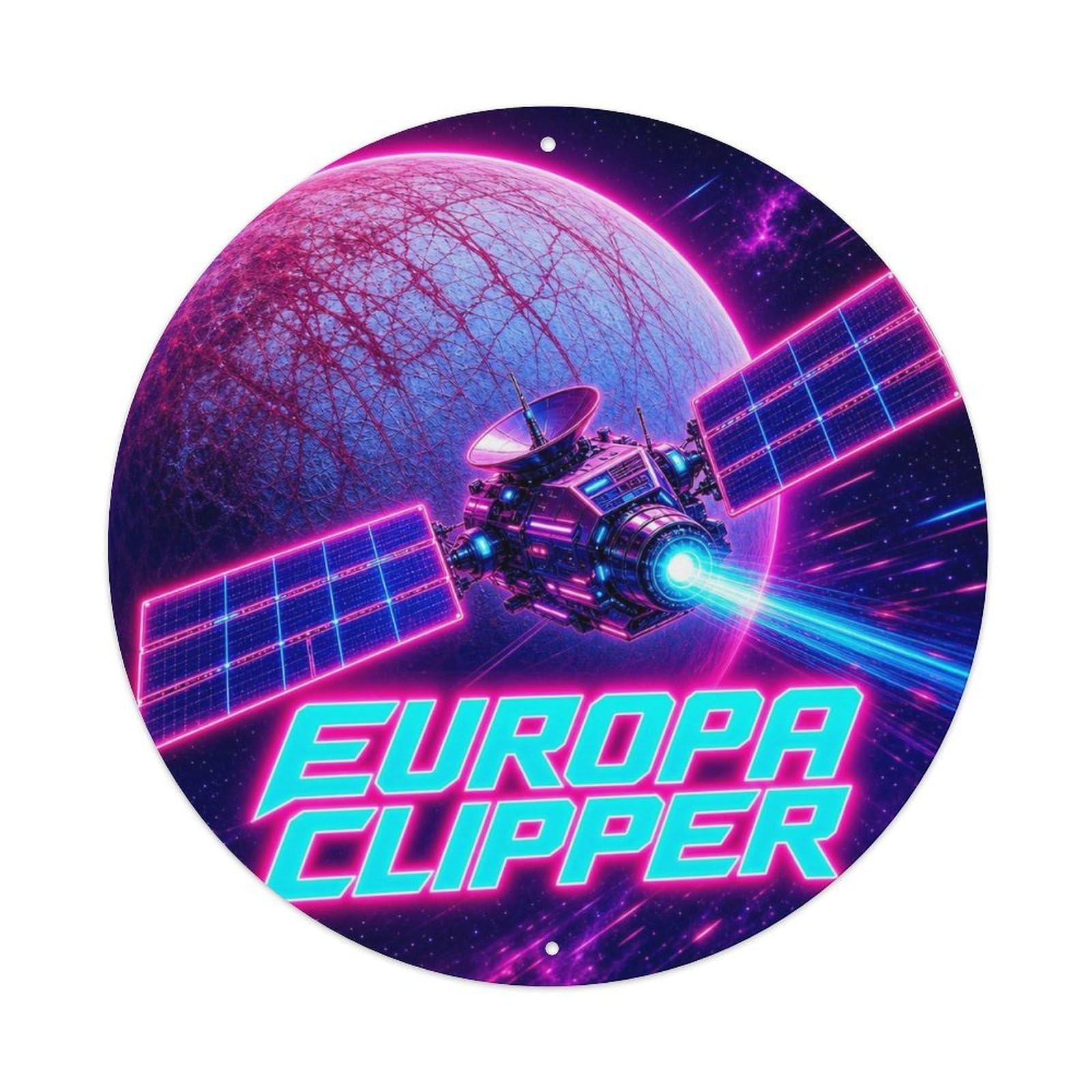 Retro Space Jupiter Europa Milky Way Universe Metal Tin Sign