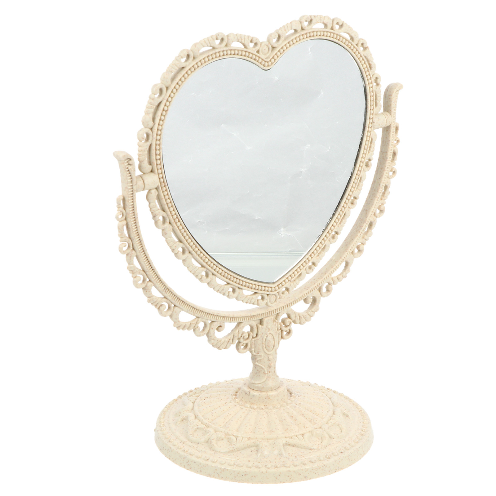 Espejo vintage de maquillaje de mesa giratorio Beige miniatura 7
