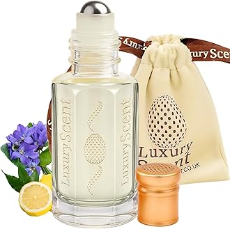 Perfume Oil Lemon Ambergris Roll-On 6ml – Long Lasting Alcohol Free Arabian Attar – Premium Unisex Clean Fresh Fragrance with Lemon, Sandalwood & Violet Leaf Notes by Luxury Scent