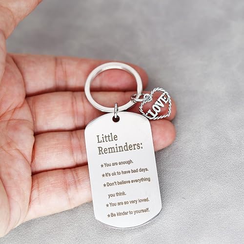 Miniatura 2 de tenghong2021 Llavero Little Reminders, regalo con texto en inglés "You Are Enough Key", inspiración, inspiración, citas edificantes