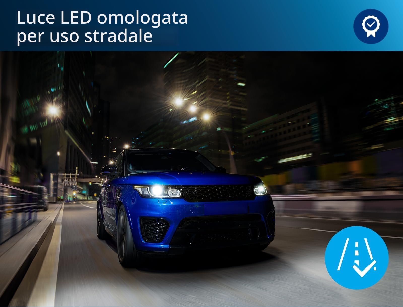 Philips Ultinon Pro6000 Boost gen3 Direct-fit H4-LED, lampadina per faro con omologazione stradale*, +450% di luce più brillante**