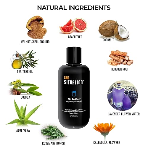 Miniatura 2 de Mr. Radiant Daily Face Wash Deep Cleans Exfoliates and Prevent Breakouts. Limpiador facial hidratante e hidratante para el cuidado de la piel para