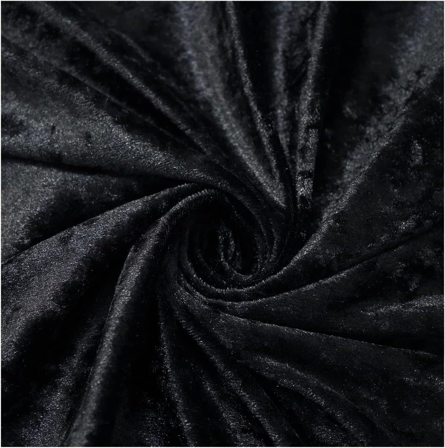 Thefabrictrade Black Crushed Velvet Fabric Craft Stretch Velour Material - Soft Furnishing & Craft Velour Fabric - 150Cm Wide (, Sold By The Metre)