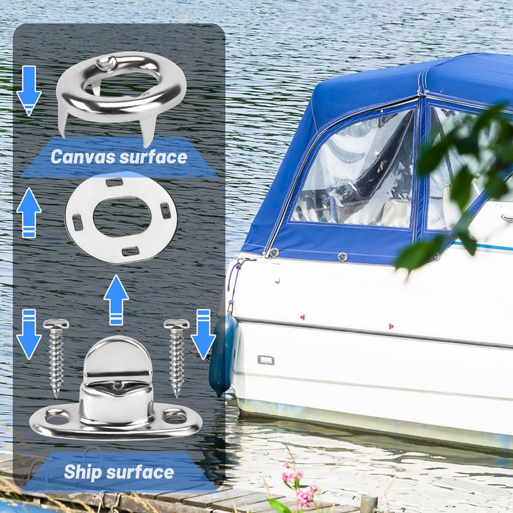 Kopinma 40 Sets Canvas Drehverschlüsse - Metall Ösen Und Bolzen Für Planen