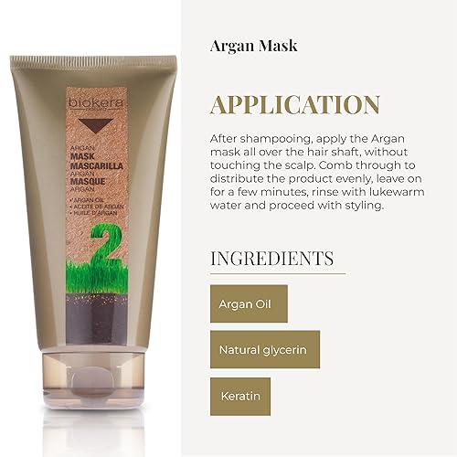 Miniatura 4 de SALERM - Mascarilla Capilar - Mascarilla de Argán Biokera Natura - 6.8 fl oz - Para Cabello Dañado - Con Aceite de Argán y Algodón - Hidratación