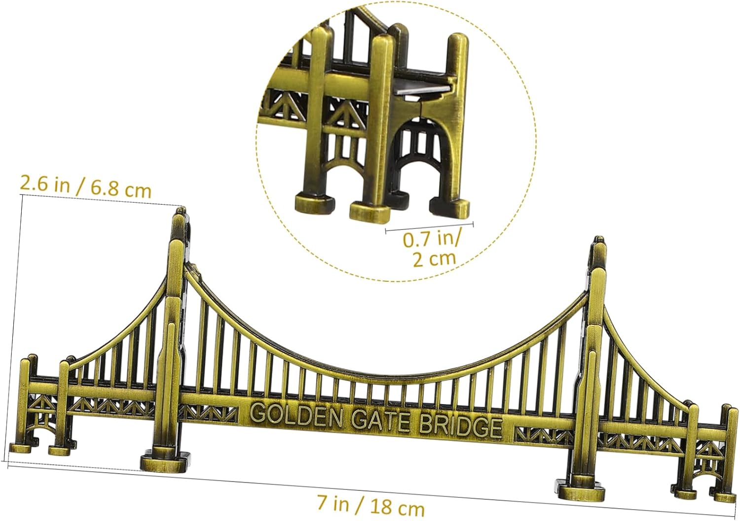 CRAFTHROU 2個 ゴールデン ゲート モデル 卓上橋クラフトモデル 旅行の  