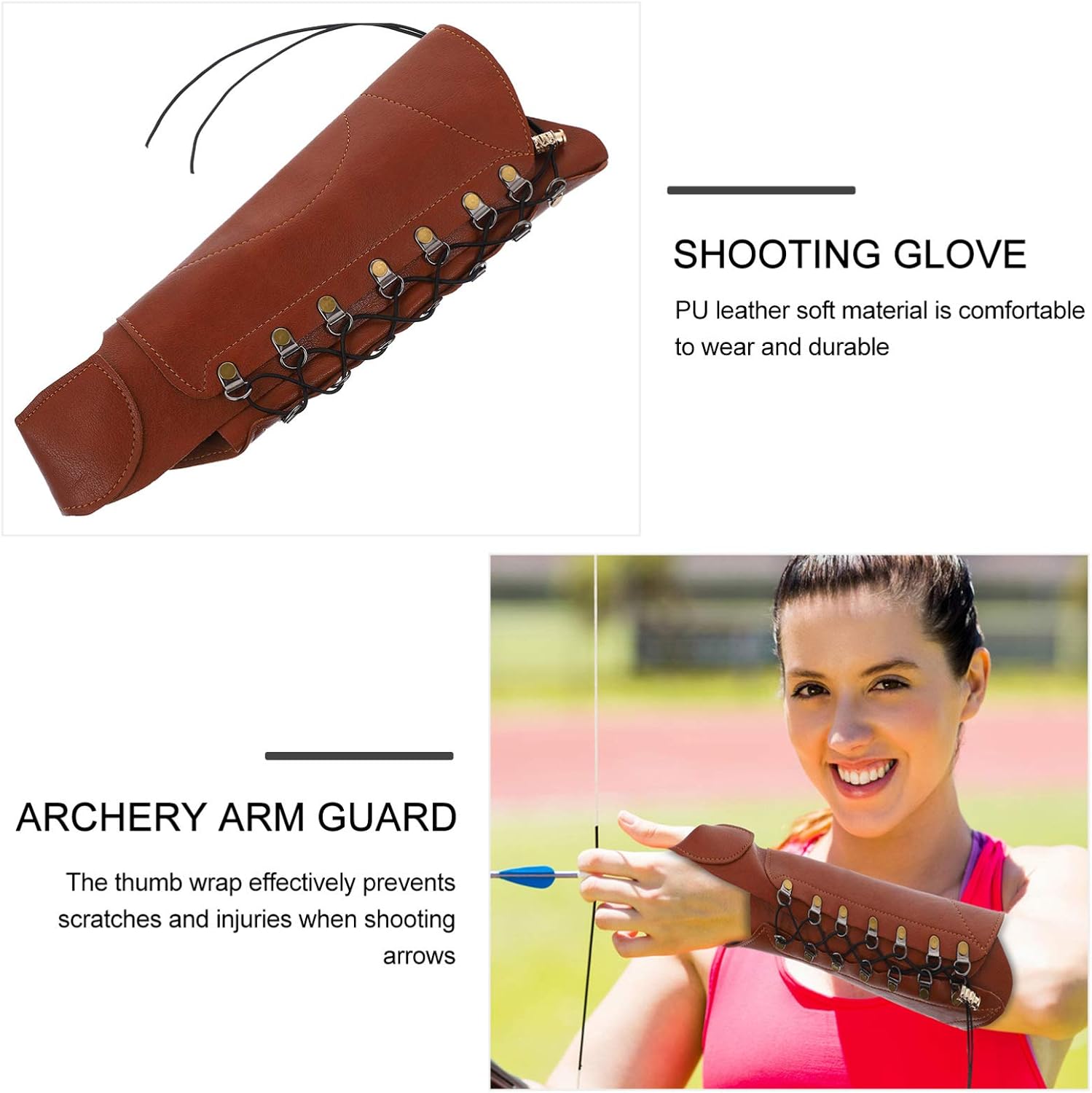 2pcs Arm Protector Pu Leather Forearm Guard for Archery Practice Comfortable Vintage Style Accessory for Shooting and Cosplay