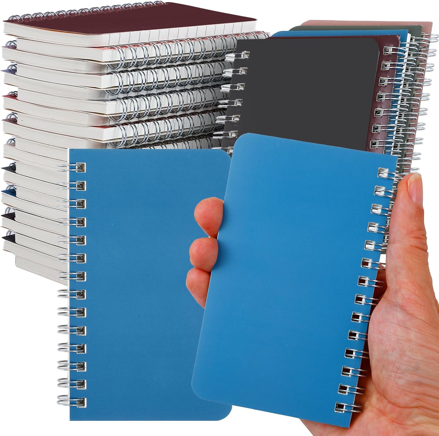 50 Pack Spiral Notebooks, 3 x 5 Inch Mini Pocket Notebook, Small Spiral Notebook, Memo Pads, 60 Sheets/120 Pages, 10 Assorted Colors for Home Office School College Travel
