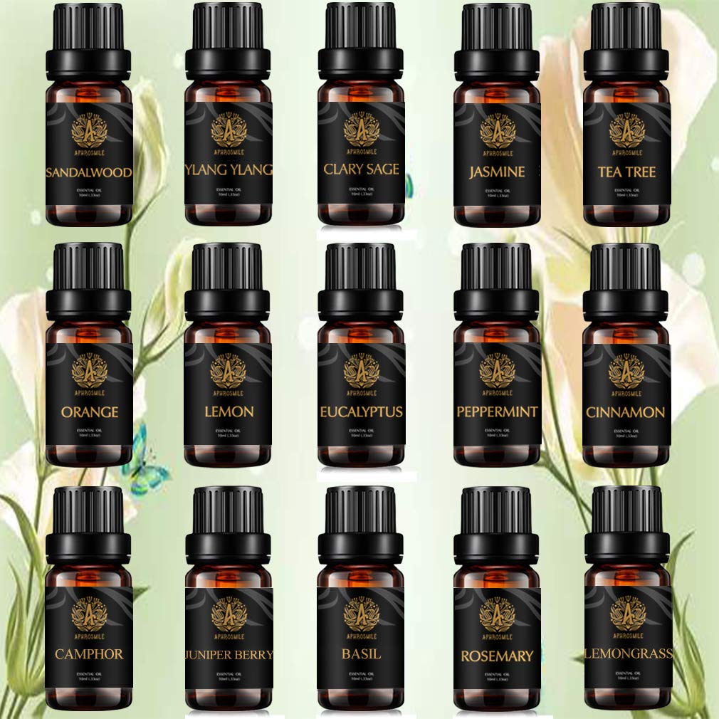 100% reine Ylang Ylang ätherische Öle Set für Diffusor,15x10ml Aromatherapie Sandelholz ätherisches Öl für Diffusor, Clary Salbei ätherisches Öl Set für Luftbefeuchter-JasminÖle...
