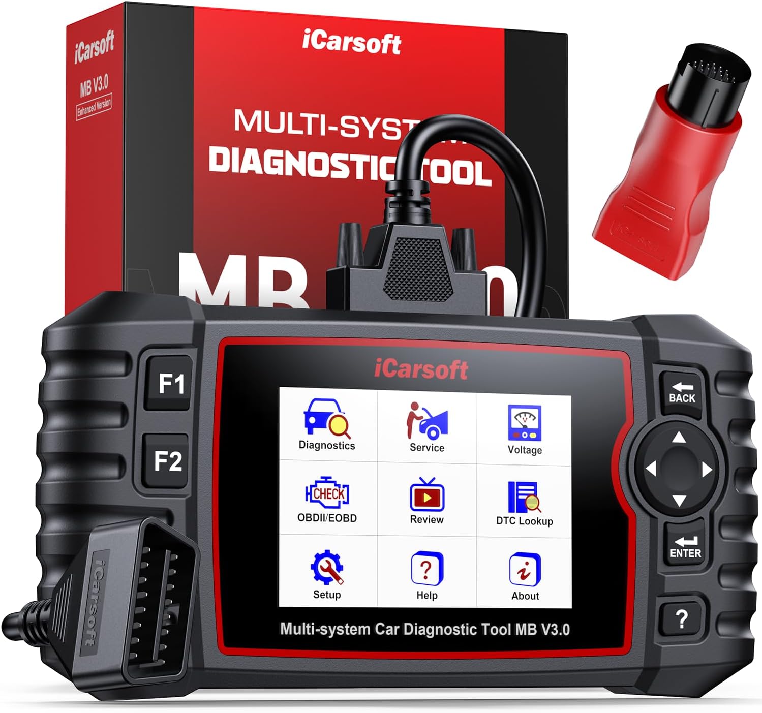 Bidirectional Diagnostic Tool MB V3.0 Enhanced Version for Ben.z/Sprinter/Smart, 35+ Reset Services Full System OBD2 Scanner, Battery Test/Actuation Test, Auto VIN, with 38 Pin Adapter