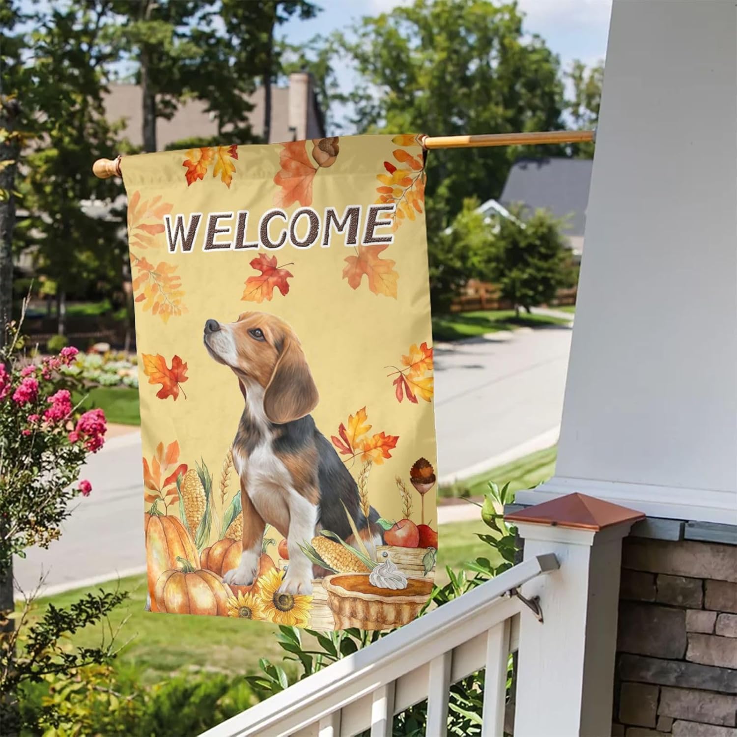 Autumn Fall Beagle Dog Pumpkin Harvest Garden Flag Welcome Party Outdoor Outside Decorations Picks Home House Garden Yard Decor 12x18 Inch - Image 9