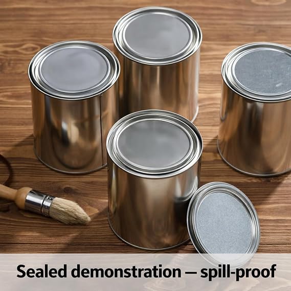 Empty Metal Paint Cans with Lids Paint Storage Containers Tiny Empty Unlined Pint Pails(4 Pack,1 Quart)