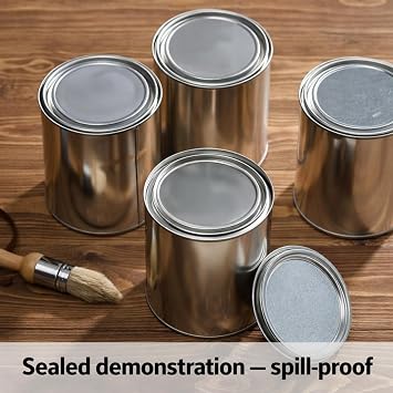 Empty Metal Paint Cans with Lids Paint Storage Containers Tiny Empty Unlined Pint Pails(4 Pack,1 Quart)