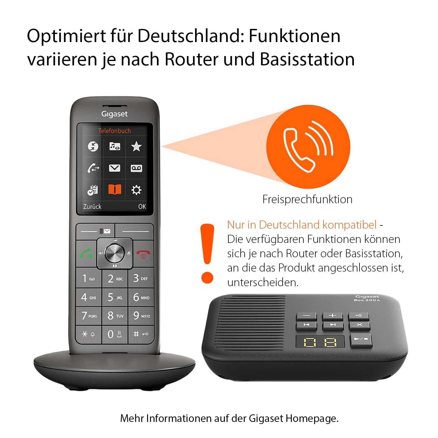 Gigaset CL660A Schnurloses Dect-Telefon mit Anrufbeantworter und großem TFT-Farbdisplay, Metall Anthrazit, Box 200 [Deutsche Version]