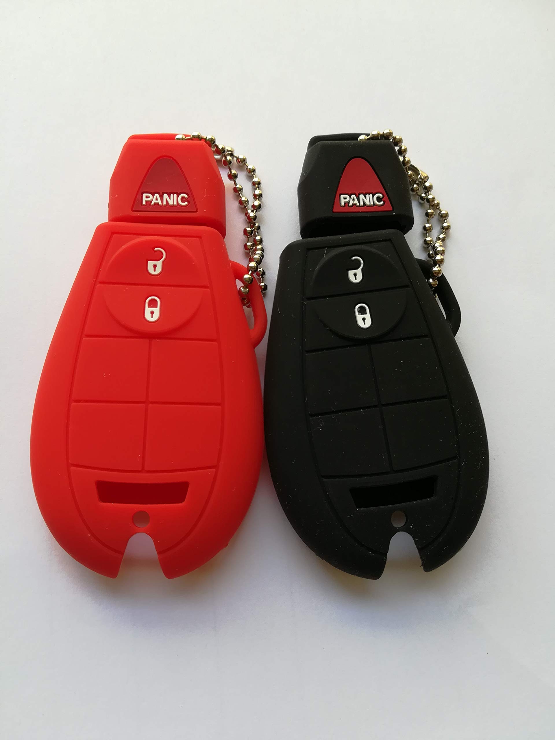 2pcs Fob Remote Key Cover for Jeep Grand Cherokee Commander Dodge Ram 4500 Ram 3500 Ram 2500 Ram 1500 Journey Grand Caravan Durango Magnum Charger Challenger M3N5WY783X IYZ-C01C
