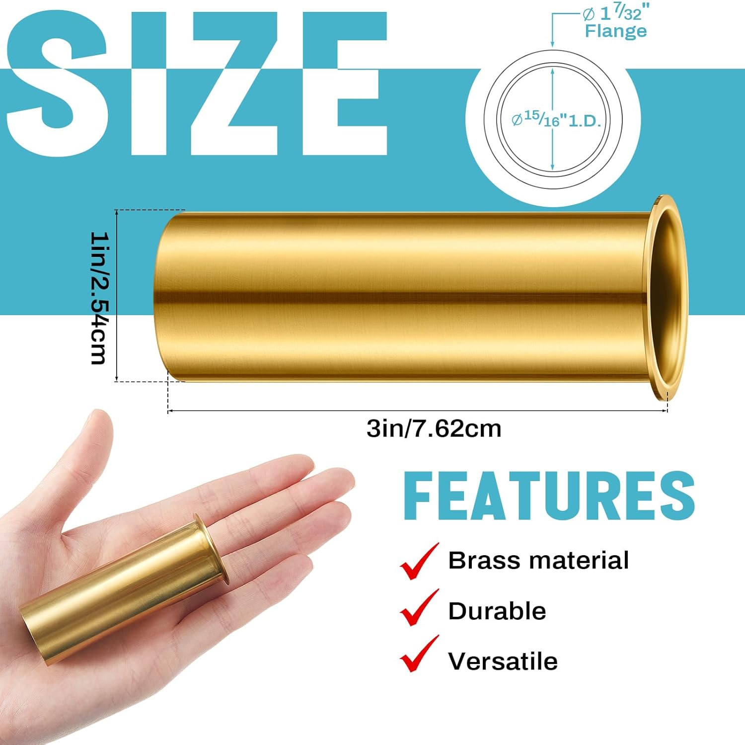 Yaocom 2 Pcs 1 Inch Boat Drain Plug Flaring Tool and 3 Inch Brass Tube Pipe Set Boats Drain Pipe Boat Plugs for Marine Plumbing Replaces Water Marine Transom
